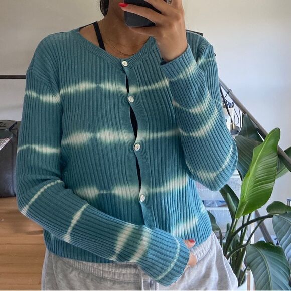 ZARA tie dye long sleeve button down cardigan - Picture 7 of 7